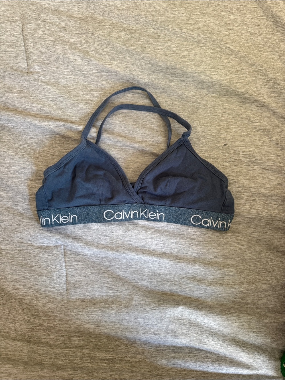 Calvin Klein Navy Logo Elastic Bralette